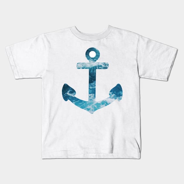 Ocean Anchor Kids T-Shirt by emilystp23